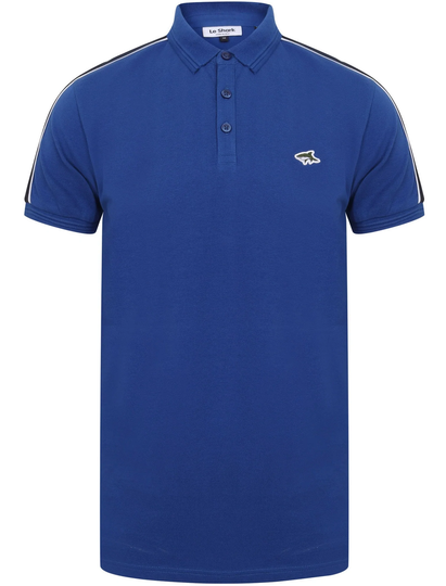 Polo Shirts Mackennal Cotton Pique Polo Shirt with Sleeve Panels In Sea Surf Blue - Le Shark / S - Tokyo Laundry
