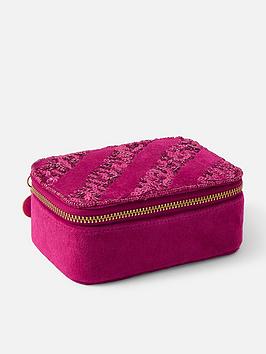 Accessorize Sequin Stripe Velvet Jewellery Box