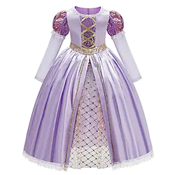 Rapunzel Fairytale Princess Sofia Flower Girl Dress Theme Party Costume Girls' Movie Cosplay Cosplay Halloween Light Purple Dress Halloween Carnival Masquerade Cotton Lightinthebox