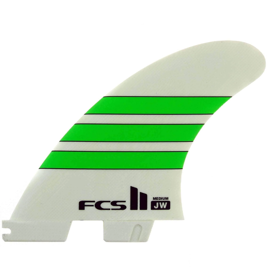 FCS II JW PG Medium Tri Fin Set Surfboard Fins White/Green
