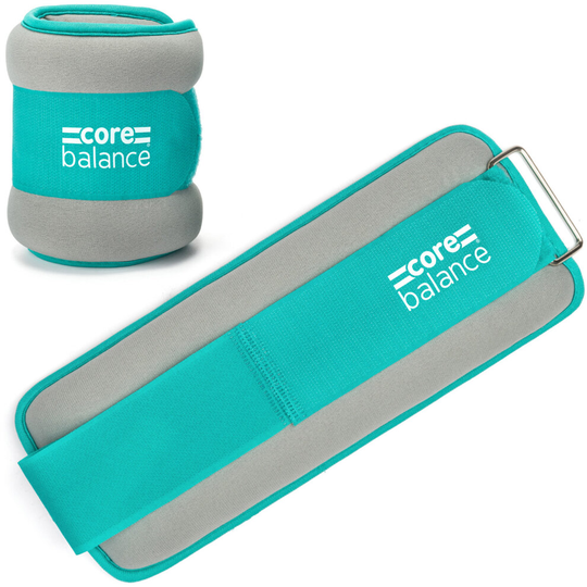 (1kg, Teal) Ankle Wrist Weights x 2 Neoprene Adjustable Running Walking Strength Training