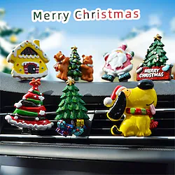 Merry Christmas Car Vent Clips Car Air Freshener Santa Claus Christmas Stocking Dog Christmas Deer House Bear Snowman Small Bell Christmas Tree Personalized Gift Car Interior Decorations Accessories Lightinthebox