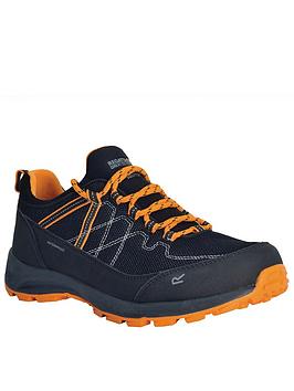 Regatta Samaris Lite Low Waterproof Walking Shoes - Black/Orange, Black/Orange, Size 7, Men