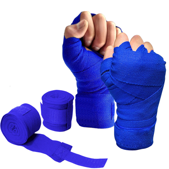 (Blue) Boxing Hand Wraps Inner Gloves Bandages MMA Thai Kickboxing
